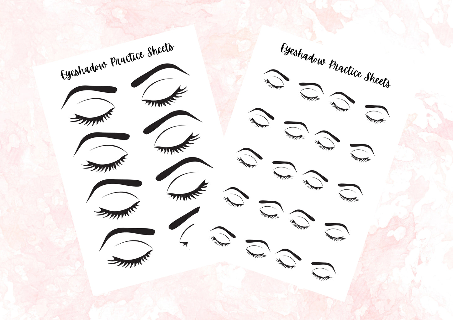 Blank Eyeshadow Practice Sheets | cosmetics | makeup practice | makeup instructor | Face charts | beauty school | makeup artist sheets | MUA